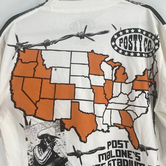 Post Malone Big A Stadium Tour 2025 Official Shirt Men Medium Posty Co Concert - Picture 10 of 13
